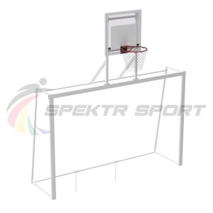 Купить Ворота мини-футбольные с баскетбольным щитом из оргстекла и кольцом в Унече 