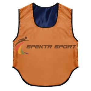 Купить Манишка футбольная двусторонняя Spektr Sport оранжево-синяя, р. 36-40 в Унече 