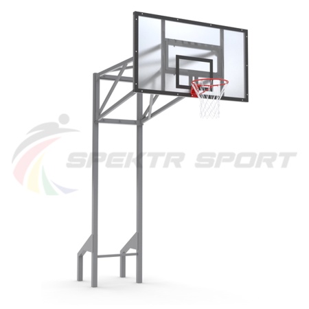 Купить Стойка баскетбольная уличная усиленная со щитом из оргстекла, кольцом и сеткой SP D 413 в Унече 