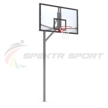 Купить Стойка баскетбольная уличная упрощенная со щитом из оргстекла, кольцом и сеткой SP D 412 в Унече 