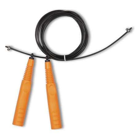 Купить Скакалка высокооборотная Кроссфит стальной шнур в оплетке 2.9 м чёрно-оранжевая в Унече 